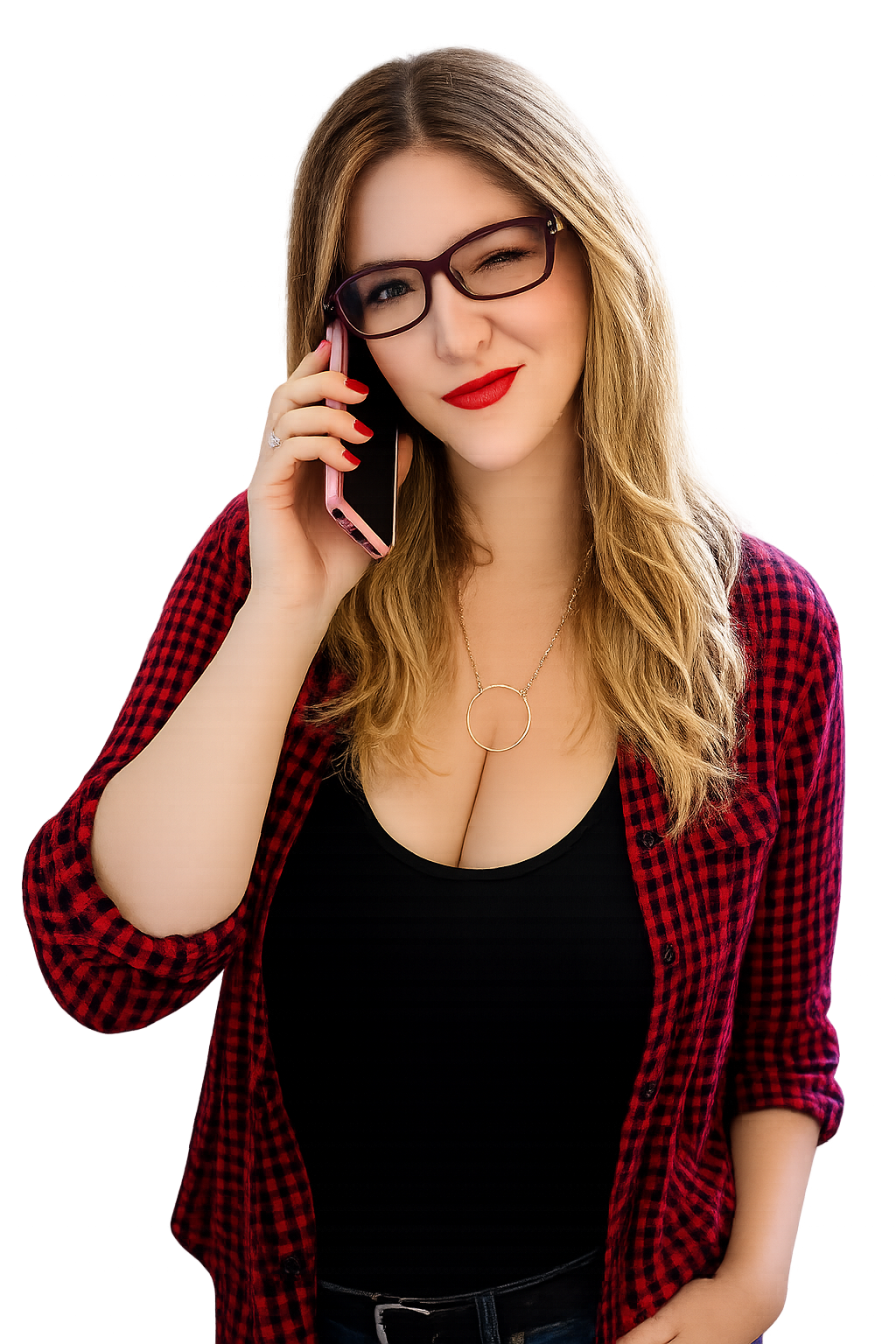 Courtney Heard on the phone
